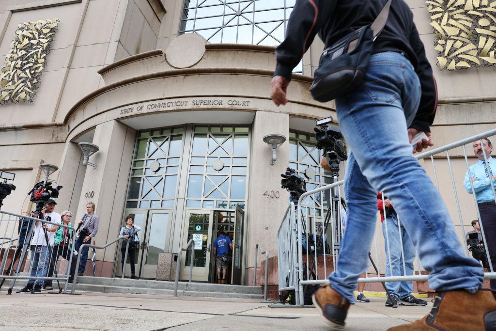 Waterbury Superior Court during the start of the trial against Alex Jones