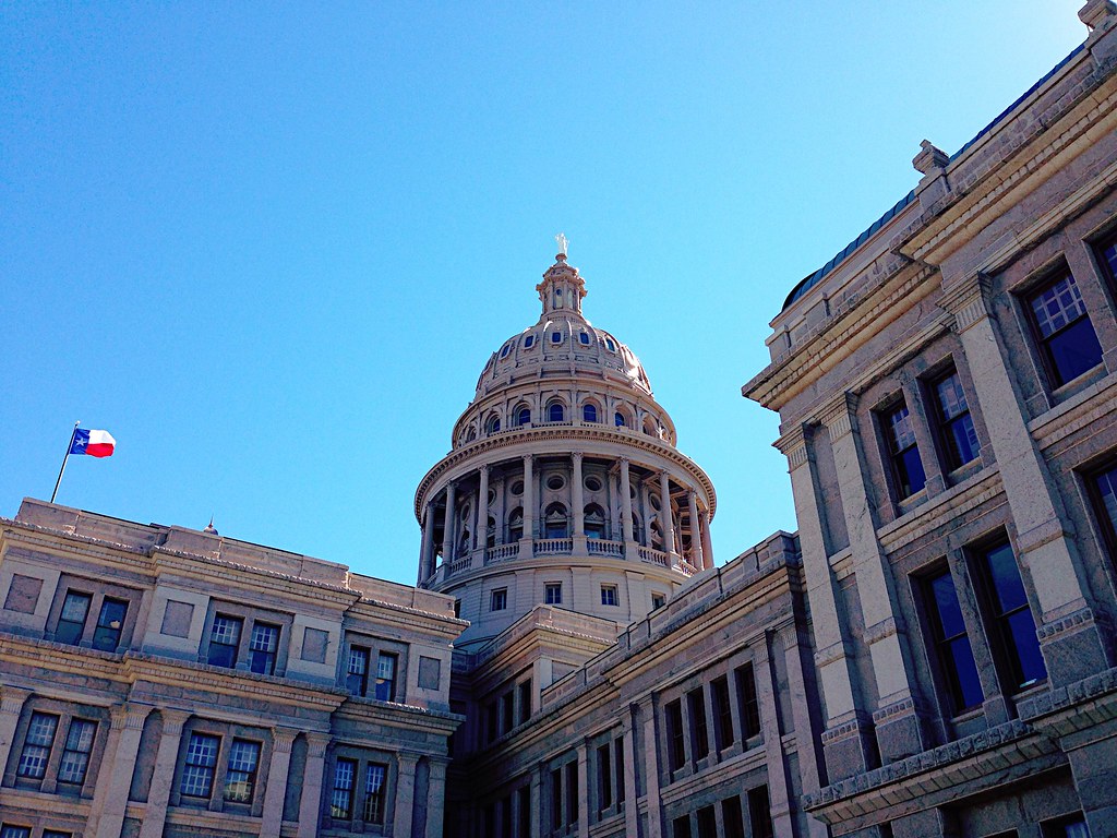 Texas State Capitol and the Texas Flag